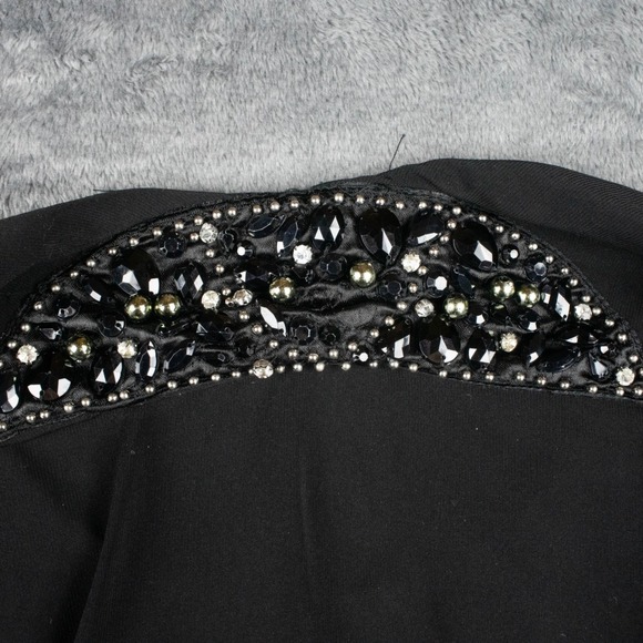 R M Richards Womens 14 One-Shoulder Draped Dress‎ Black Jewel Cocktail Party LBD - Picture 11 of 14